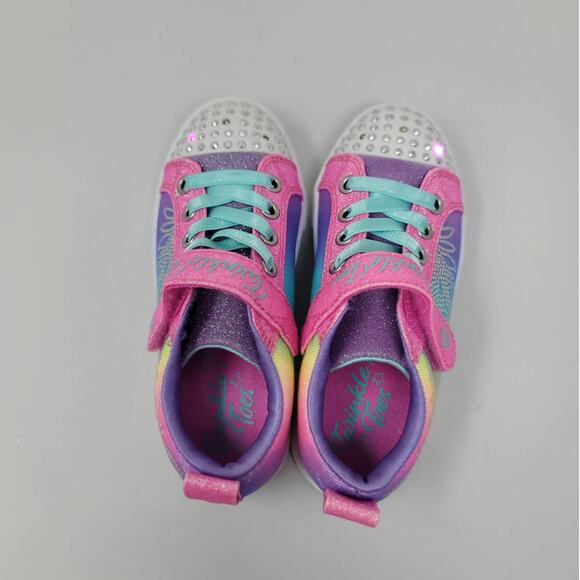 Skechers Girls Twinkle Sparks Winged Magic Sneaker Hot Pink Multi NWOB Size 11 - Picture 10 of 11